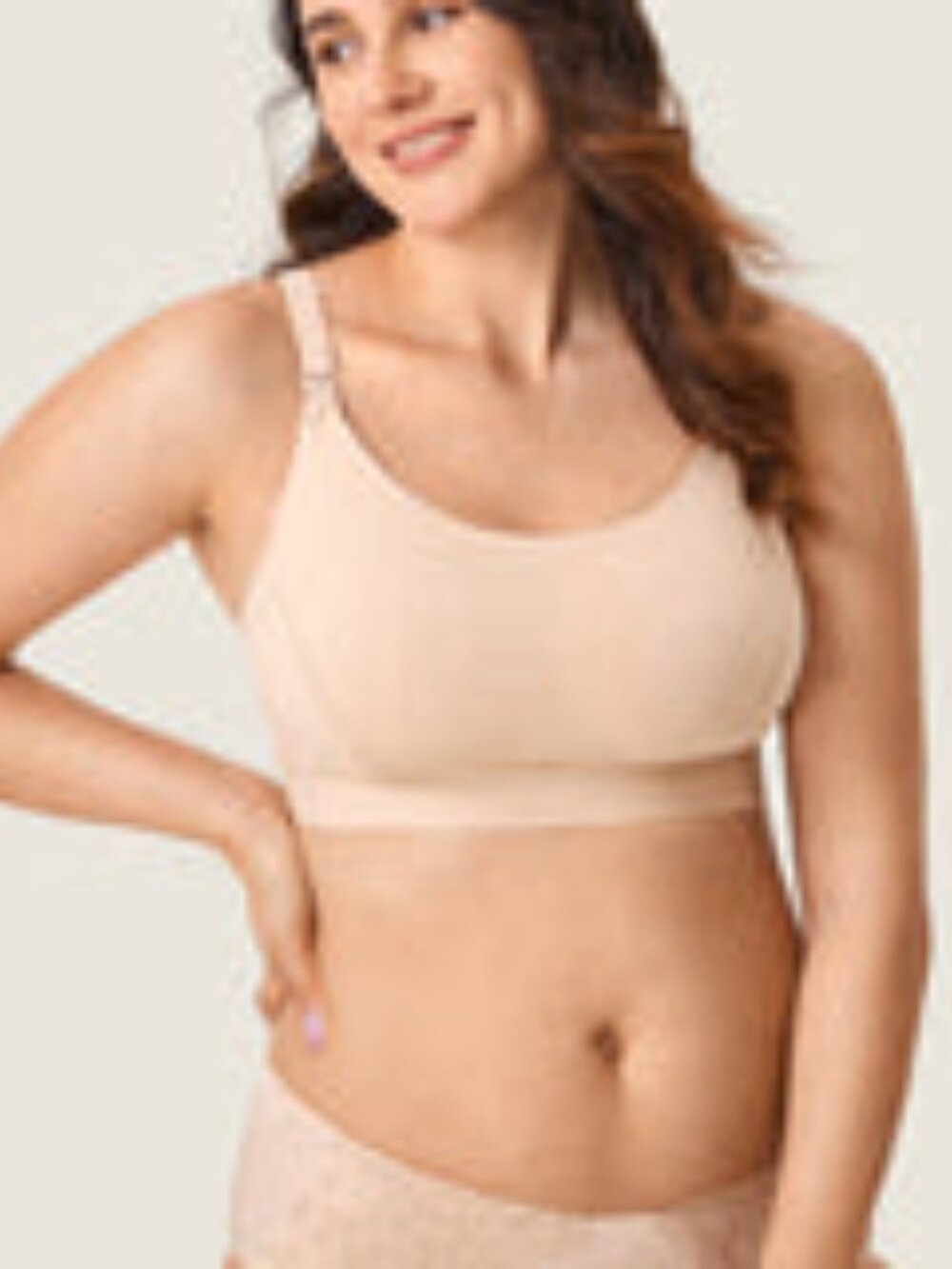 Momanda 4XL Beige Racerback Nursing Sports Bra
